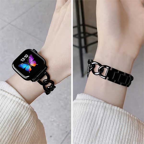 1pc Fashion adjustable denim chain bracelet irregular strap design, suitable for Apple Watch strap 40mm, 38mm, 41mm, 42mm, 44mm, 45mm, 49mm, smart watch accessories, compatible with Apple Watch 10 9 8 7 6 5 4 3 2 1 se UItra series, denim style single
