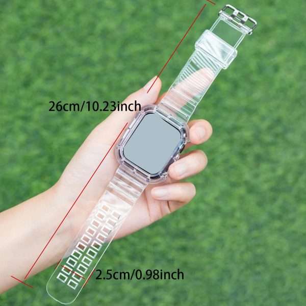 Case And Strap for Apple Watch Band 42Mm 44Mm 45Mm 38Mm 40Mm 41Mm Additions Transparent Silicone Bracelet for Iwatch Series 9 8 3 4 5 6 Se 7 2 1