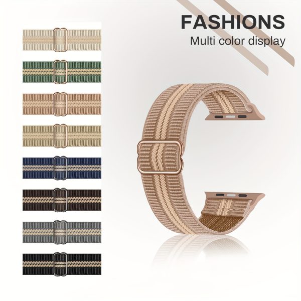 Stretchy Nylon Solo Loop Bands Compatible with for Iwatch 38Mm 40Mm 41Mm 42Mm 44Mm 45Mm 46Mm, Adjustable Braided Sport Elastic Wristbands Women Men Straps for Iwatch Ultra Series 10u002F9u002F8u002F7u002F6u002F5u002F4u002F3u002F2u002F1u002FSE