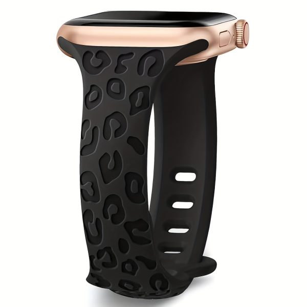 Silicone Sport Band for Apple Watch, Leopard Pattern, Soft Wristband, Non-Waterproof, Deployant Clasp, Multiple Colors, Replacement Sport Band Without Battery