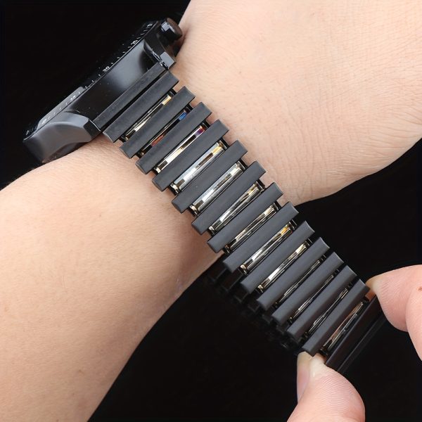 1pc 22Mm Wide Elastic Stainless Steel Strap Suitable for Xiaomi Smart Watch S4 S3 S2 S1 47MM, Suitable for Huawei Watch GT 6 5 4 3 2 46MM, Suitable for Huami Watch Series Smart Strap