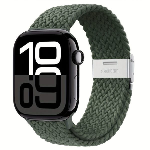 Braided Solo Loop Nylon Elastic Straps Sport Wristbands for Apple Watch Band 49mm 45mm 46mm 44mm 42mm 41mm 40mm 38mm Pride Edition Sesilient Metal Snap Bracelet Correa Compatibility iWatch Series 10 9 8 7 SE 6 5 4 3 2 1 Watchband for Women Men