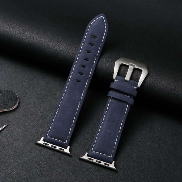 Rough Frosted Retro Watch Strap for Apple Watch 10 9 8 7 6 5 4 3 Ultra SE 2 Men'S Faux Leather Watchband 38 40 41 42 44 45 46 49Mm